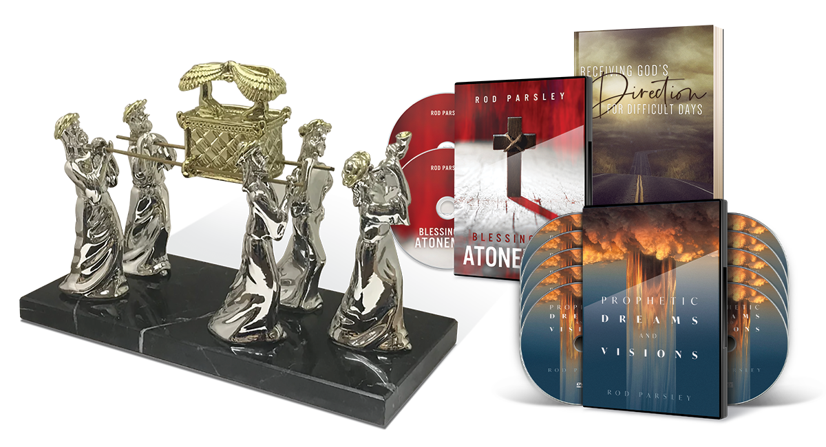 Receiving God's Direction for Difficult Days, 7 Anointings of the Atonement, Prophetic Dreams & Visions and Ark of the Covenant Statuette