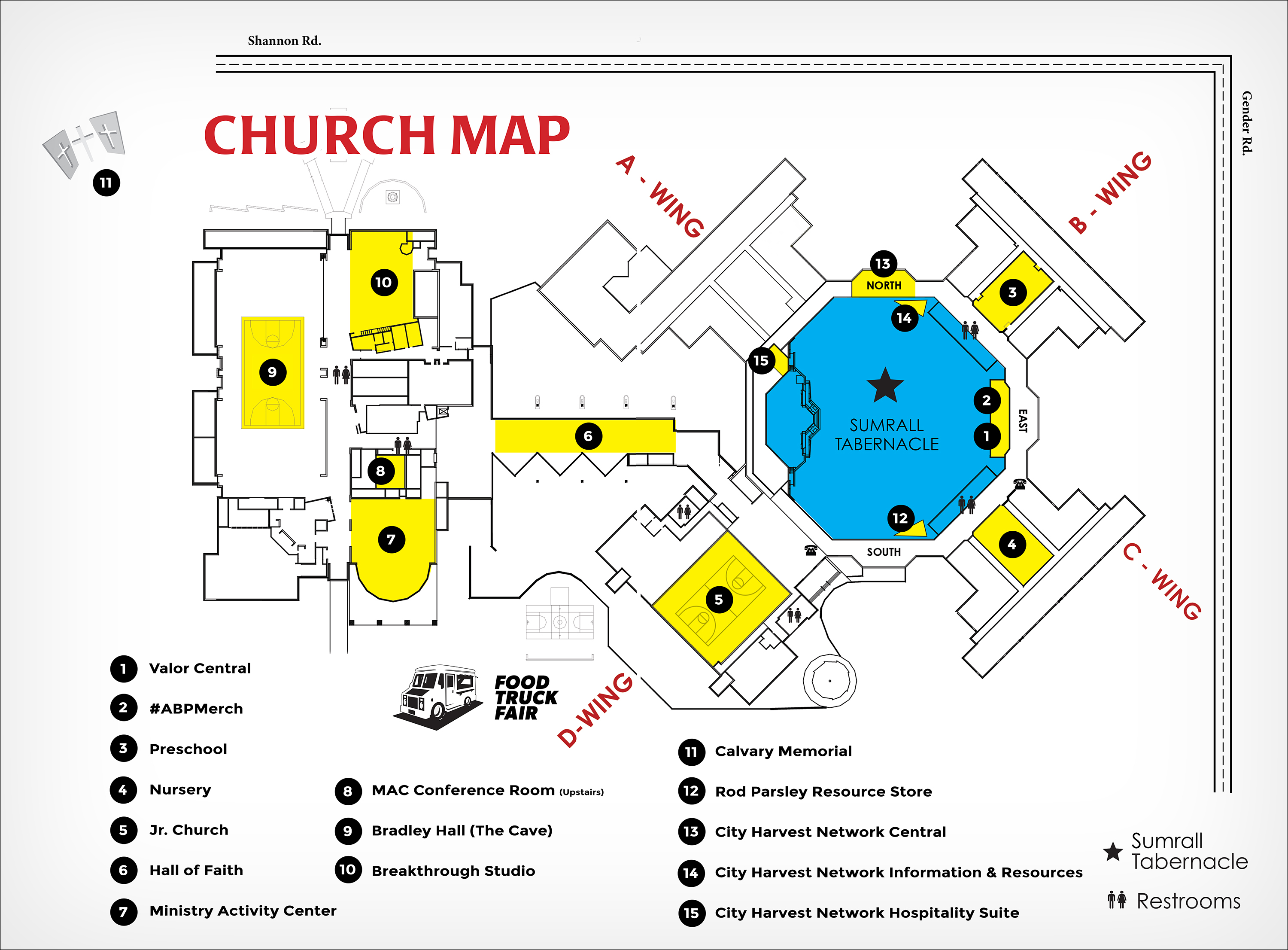 World Harvest Church Campus Map | Dominion Camp Meeting 2018