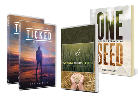 One Seed Changed Everything book, Ticked: Just Angry Enough to be Blessed on CD, DVD and digital download, 6-disc series Change Your Season