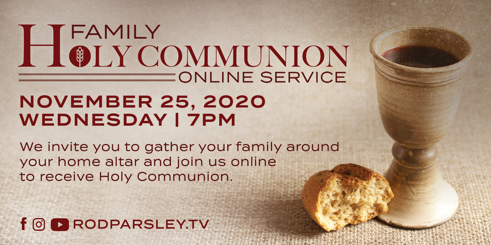 Join us Online for Holy Communion November 25th at 7PM